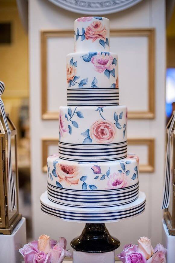 Bolo de Casamento Pintado a Mão