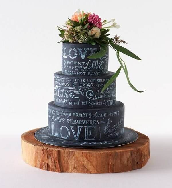 Chalkboard Bolo de Casamento